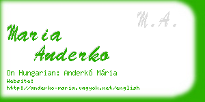 maria anderko business card