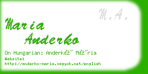 maria anderko business card